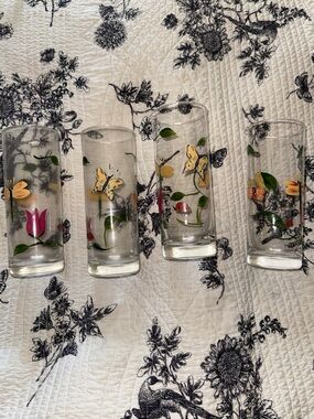 VTG glasses butterflies dragonflies ladybug lot 4